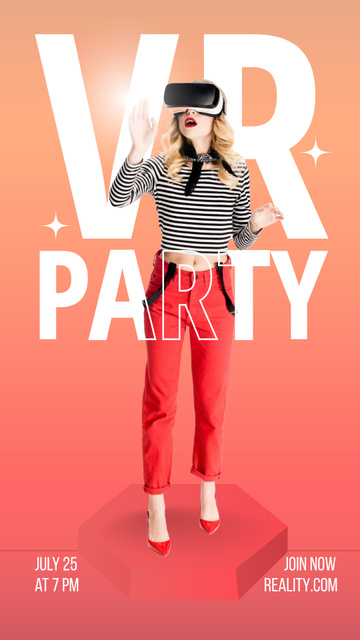Virtual Party Announcement Instagram Story Design Template