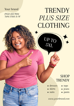 Ad of Trendy Plus Size Clothing Poster Design Template