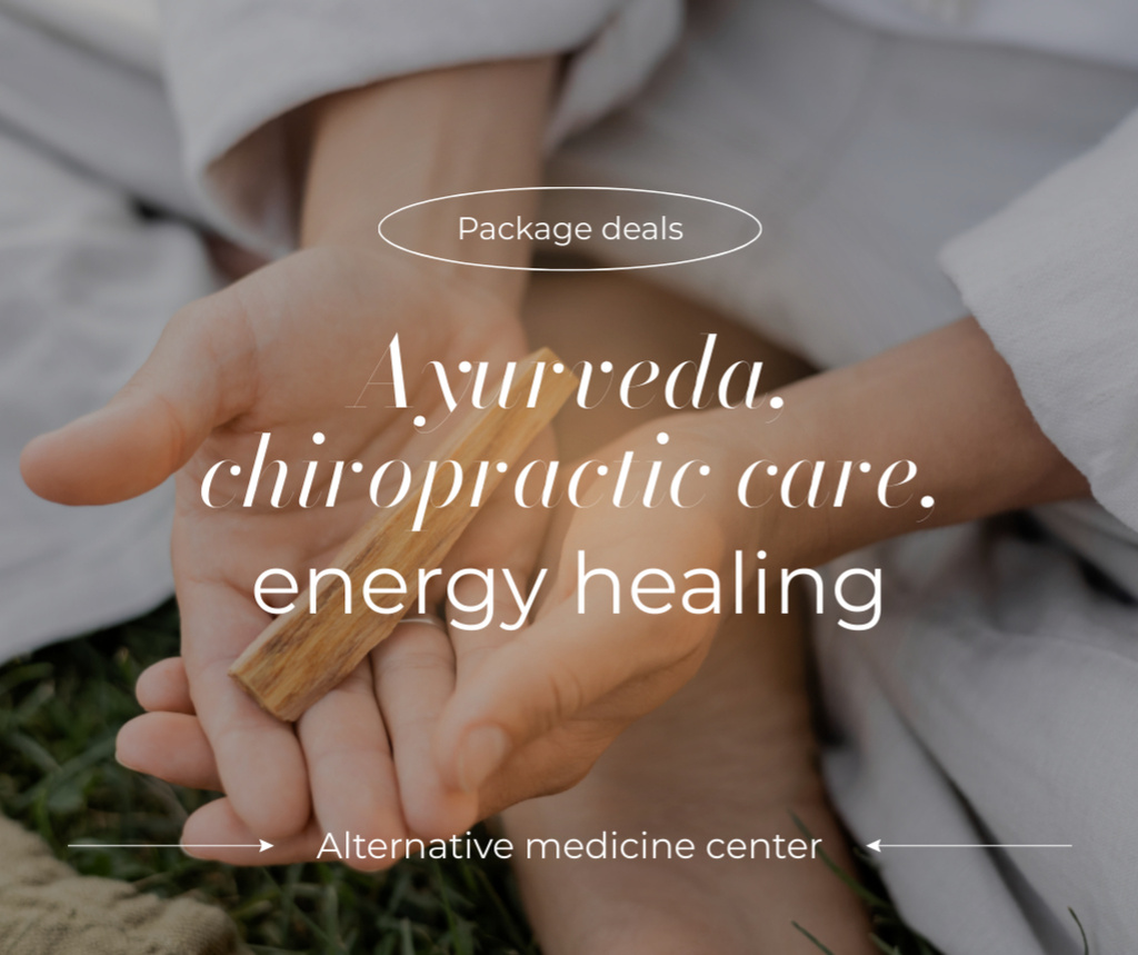 Platilla de diseño Ayurveda And Energy Healing In Center Package Deal Facebook