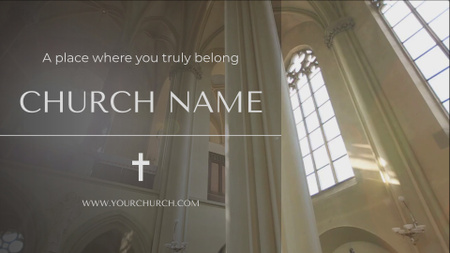 Designvorlage Old Church Interior With Promotion für Full HD video