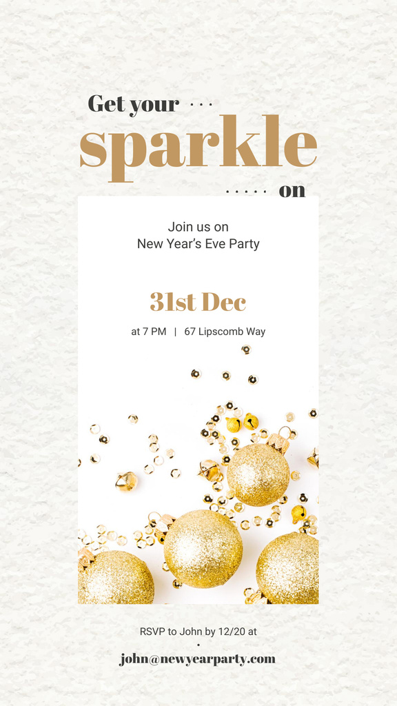 Designvorlage New Years Party with Shiny Christmas decorations für Instagram Story