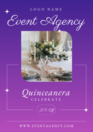 Event Agency Ad with Festive Table Flyer A7 Design Template