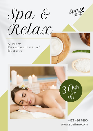 Discount on Relaxing Massage at Spa Flayer Design Template