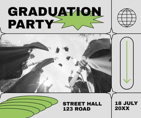 Platilla de diseño Graduation Party with Black and White Photos of Students Facebook