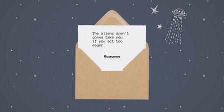 Cute Phrase in Envelope Twitter Design Template