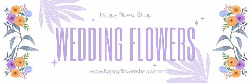 Bridal Flower Shop Advertisement Email headerデザインテンプレート