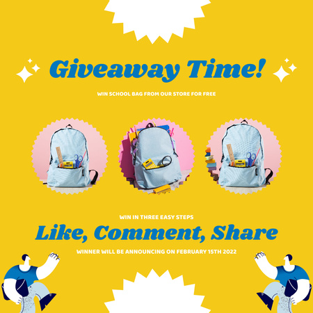 Free School Bag Giveaway Instagram Design Template