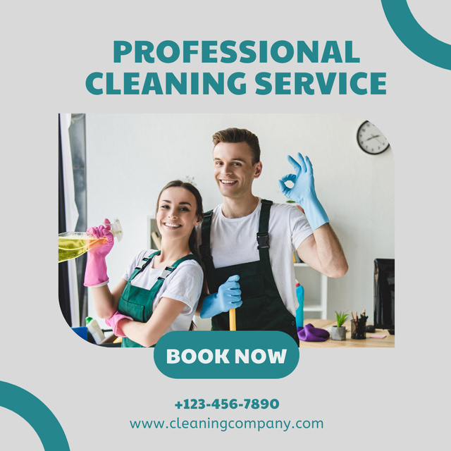 Ontwerpsjabloon van Instagram van Professional Cleaning Services Ad