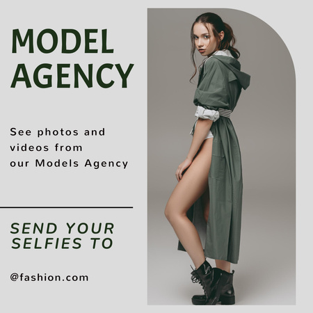 Ontwerpsjabloon van Instagram van Casting for Recruitment of Models in Agency