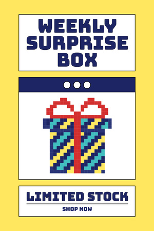 Weekly Surprise Box Yellow Pinterest Design Template