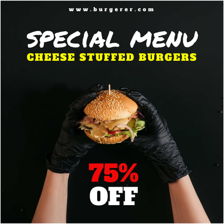 Platilla de diseño Burger Promo with Cheese Instagram
