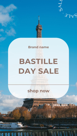 Ontwerpsjabloon van Instagram Video Story van verkoop van bastille day