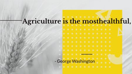 Designvorlage Agricultural Quote with Ears of Wheat in Field für Title