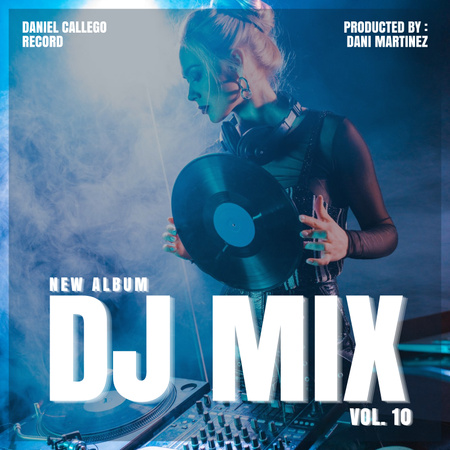 Template di design New Dj Set Promotion with Woman Album Cover