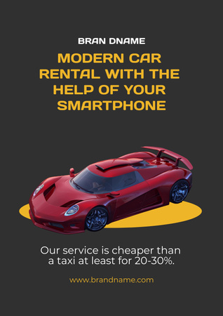 Advertisement for Car Hire Service Poster Modelo de Design