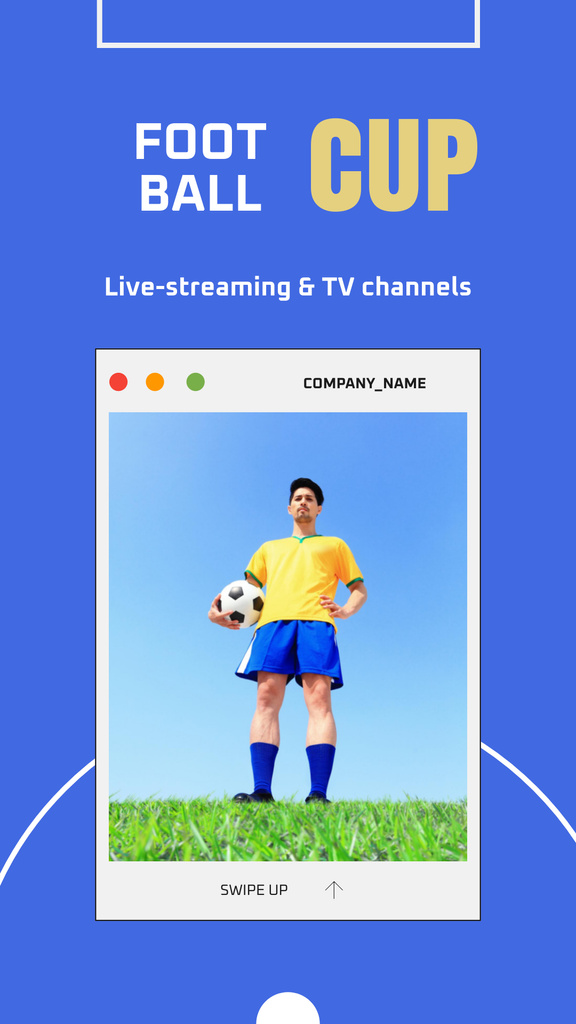 Designvorlage Football Cup Match Live Stream für Instagram Story