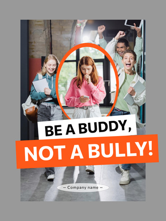 Awareness of Stop Bullying with Sad Girl Poster 36x48inデザインテンプレート