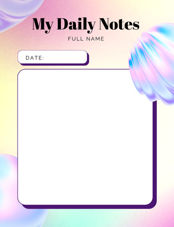 Daily Tasks List with Dynamic Fluid Shapes Notepad 107x139mm Design Template