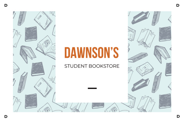 Student Bookstore with Books illustration Gift Certificate – шаблон для дизайна