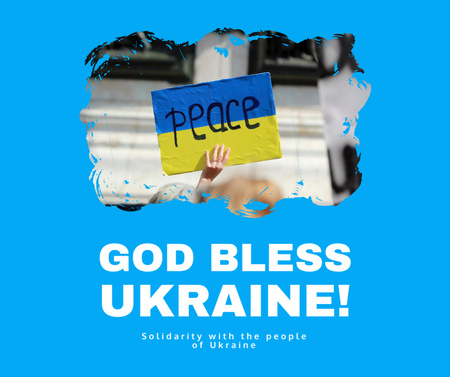 Ukrainian Kid crying Facebook Design Template