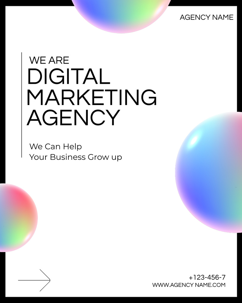 Platilla de diseño Digital Marketing Agency Service Offer to Improve Business Efficiency Instagram Post Vertical