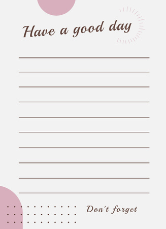 Simple Daily Notes Planner Notepad 4x5.5in Design Template