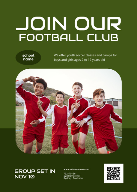 Designvorlage Football Club Ad für Invitation