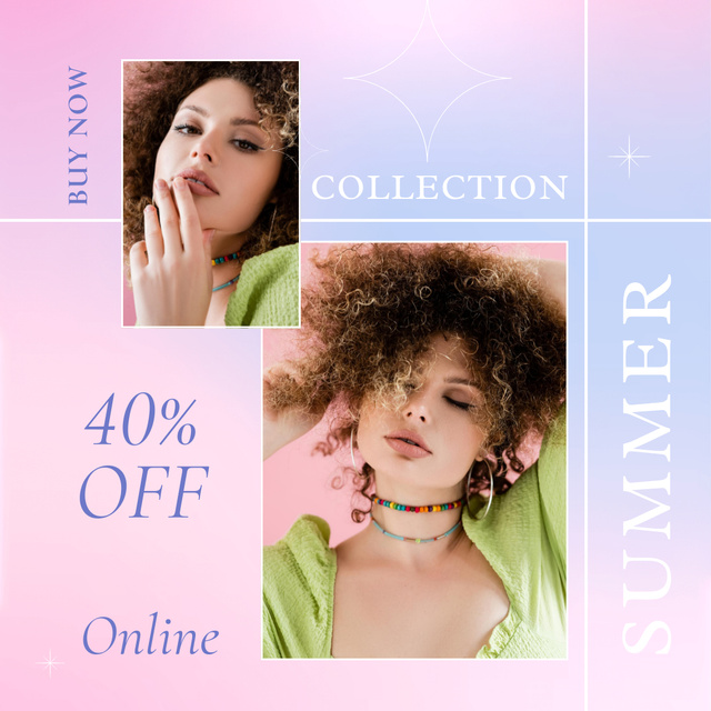 Plantilla de diseño de Online Discount Offer for Summer Collection Instagram 