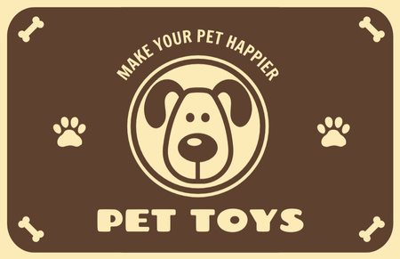 Designvorlage Spielzeug für glückliche Haustiere für Business Card 85x55mm