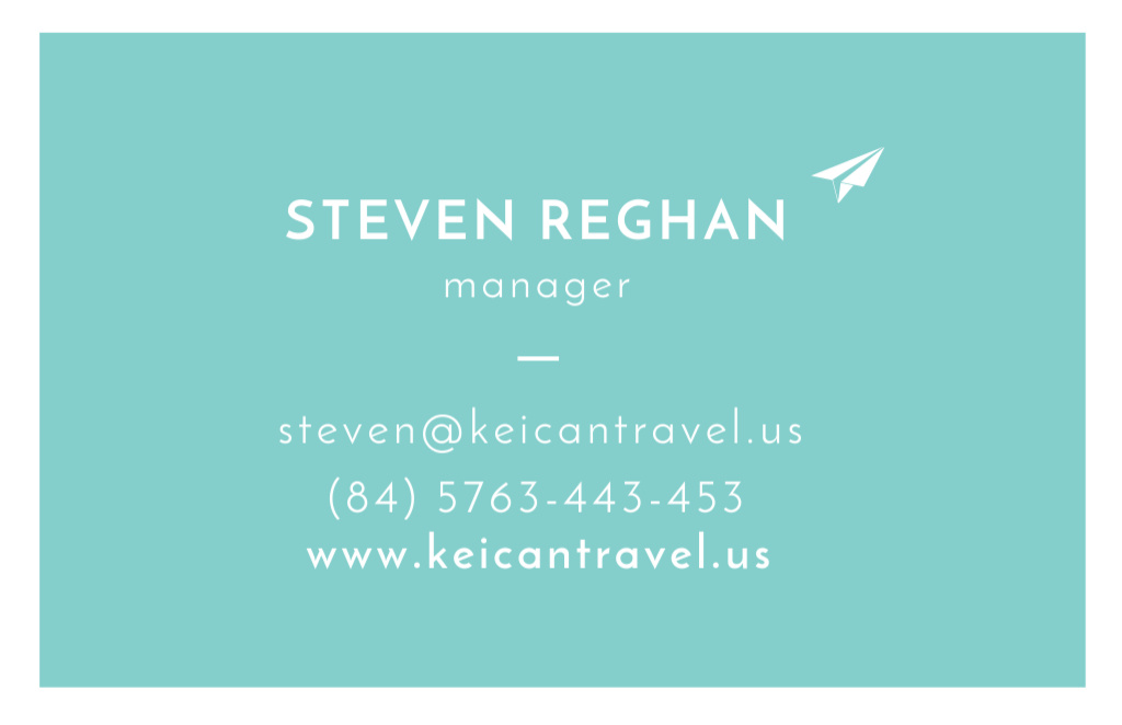 Contact Information of Company Manager Business Card 85x55mm tervezősablon