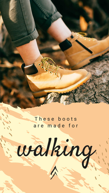 Szablon projektu Special Sale Offer with Hiking Shoes Instagram Story