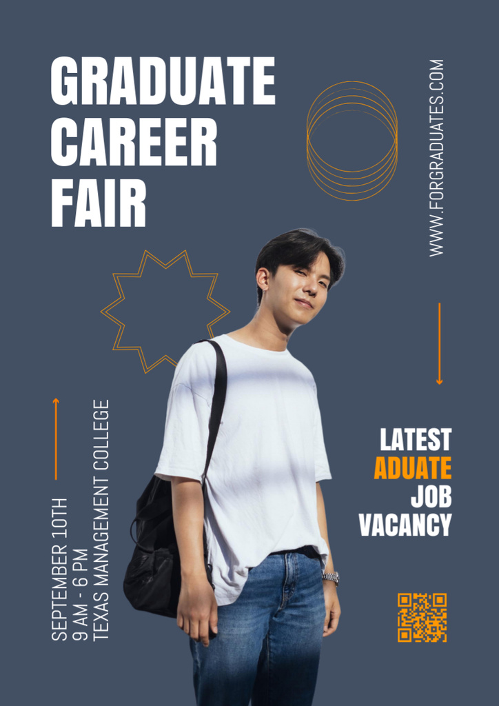 Designvorlage Graduate Career Fair Announcement with Student für Poster A3