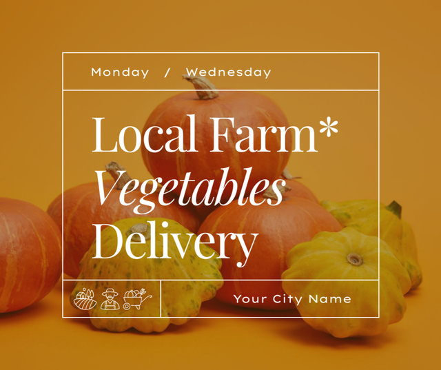 Designvorlage Offer Delivery of Vegetables from the Local Farm für Facebook