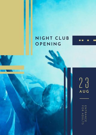 Ontwerpsjabloon van Flayer van Night Party Invitation Crowd in the Club