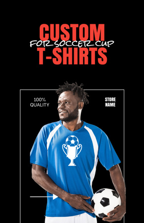 Soccer Player in Custom T-Shirt Flyer 5.5x8.5in Design Template