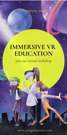 Modèle de visuel Virtual Education Ad - Graphic