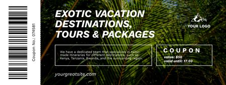 Plantilla de diseño de Exotic Vacations Offer Coupon 