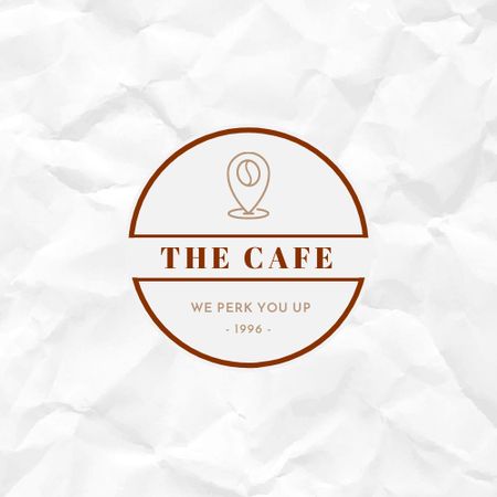 Coffee Shop Ad with Map Pointer Logo Design Template