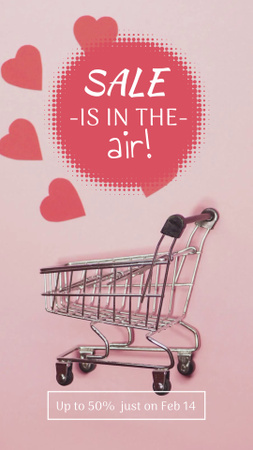 Valentine`s Day Sale Offer with Motto Instagram Video Story tervezősablon