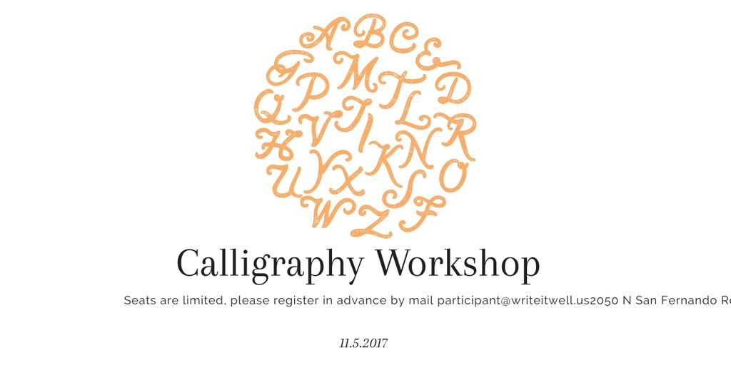 Platilla de diseño Calligraphy Workshop Announcement Letters on White Image