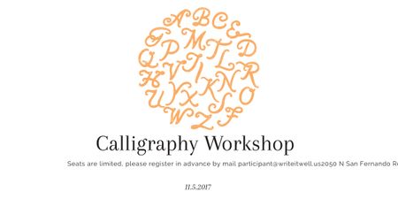 Szablon projektu Calligraphy Workshop Announcement Letters on White Image