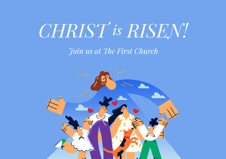 Easter Holiday Celebration Announcement Flyer A5 Horizontal tervezősablon