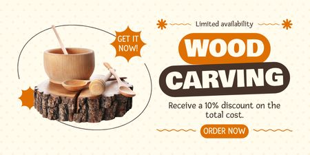 Professional Wood Carving Service Offer At Discounted Rates Twitter Design Template