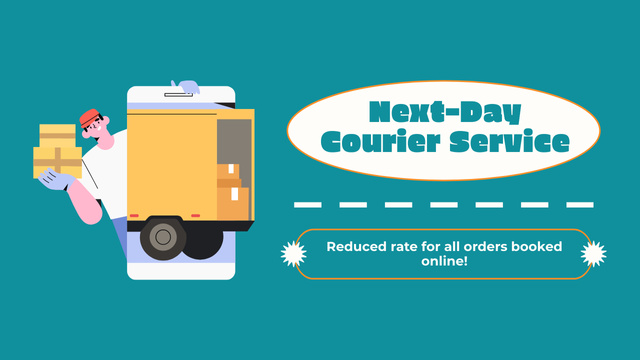 Next-Day Courier Delivery to Doorstep Youtube Thumbnail Design Template