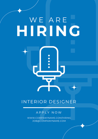 Interior Designer Vacancy  with Office Chair Poster A3 Design Template