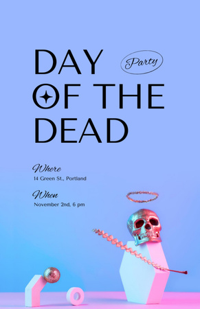 Ontwerpsjabloon van Invitation 5.5x8.5in van Day of Dead Holiday Party Announcement