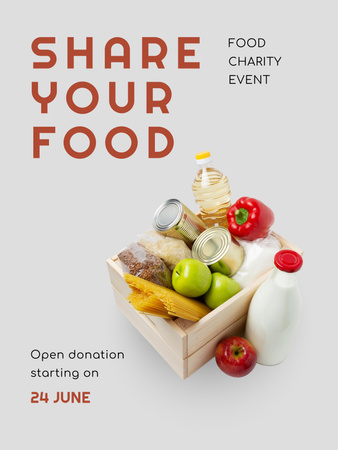Food Charity Event Poster US Tasarım Şablonu
