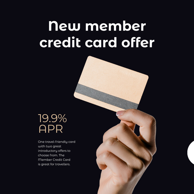 Designvorlage New member Credit Card offer für Instagram