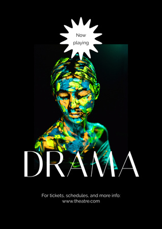 Theatrical Drama Show Announcement Poster A3 Design Template
