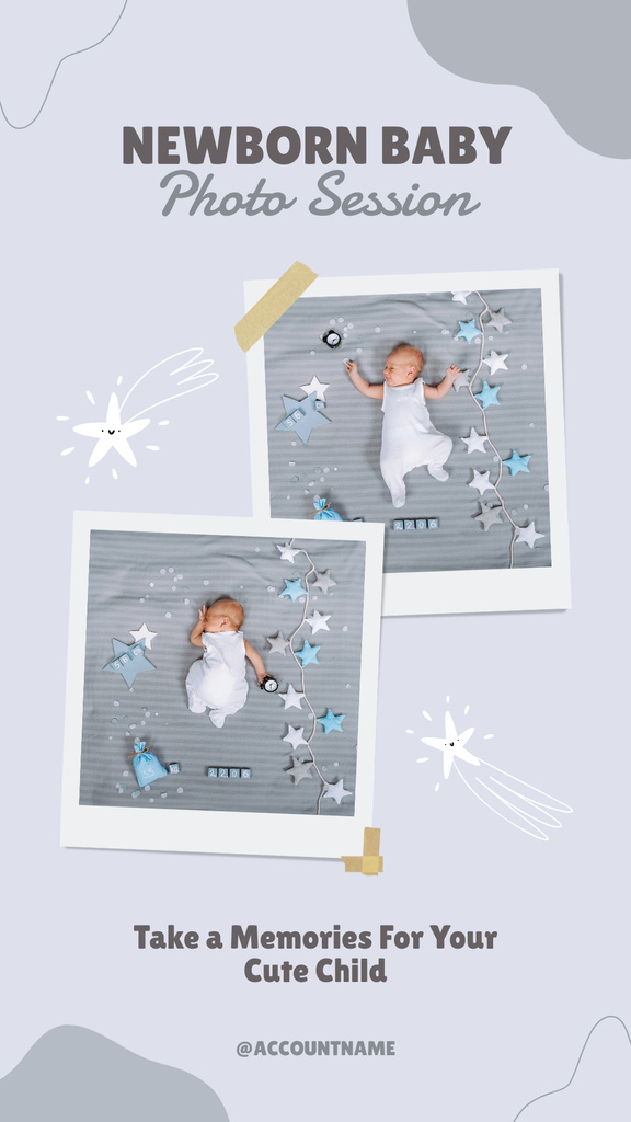 Newborn Baby Photo Session Instagram Story – шаблон для дизайна